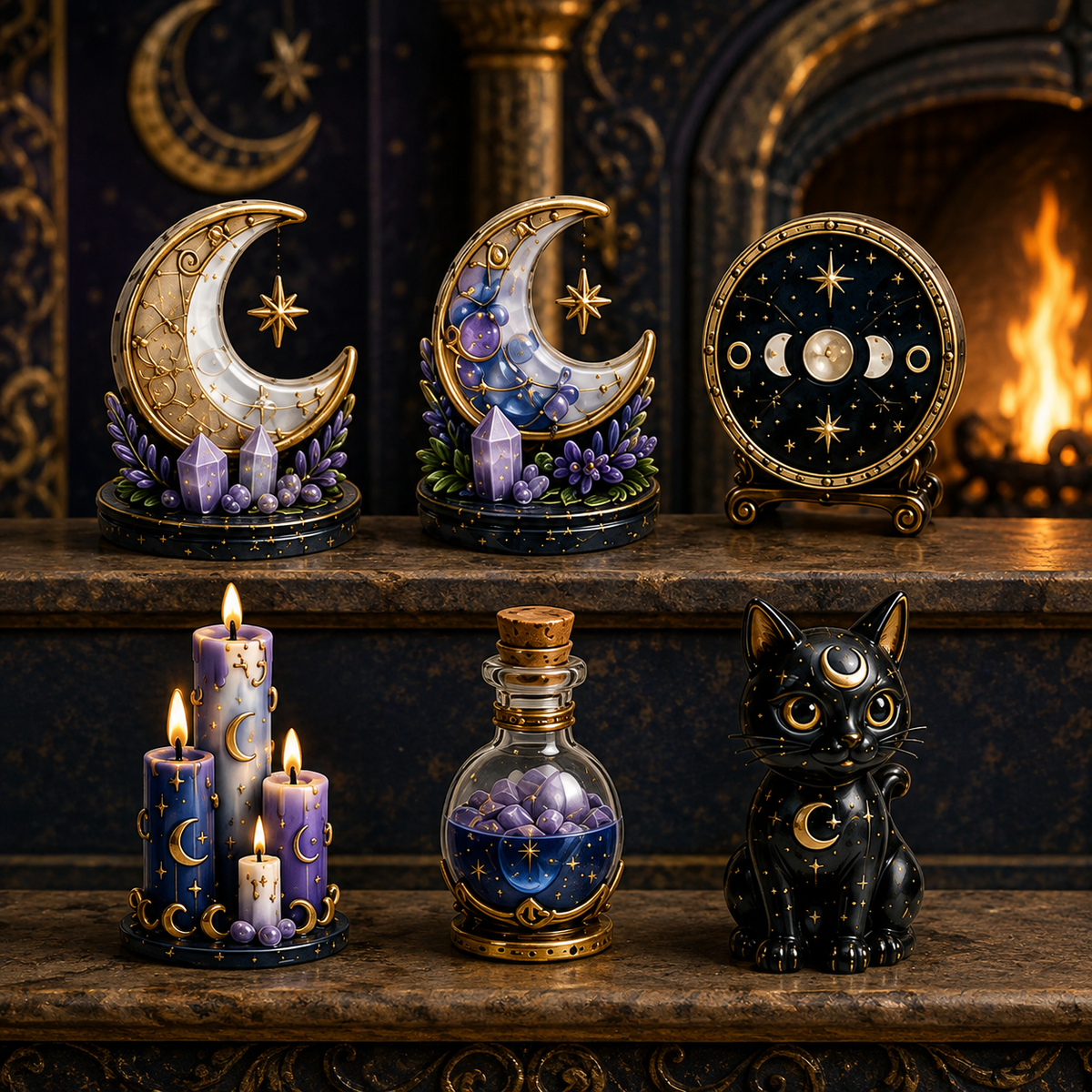 Witching Moon Advent Calendar 2026 – 24 Days of Celestial Miniatures, Mystical Moon Collectibles & Magical Gifts for Witchy Decor Lovers