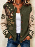 Women's DD-214 Print Casual Cardigan