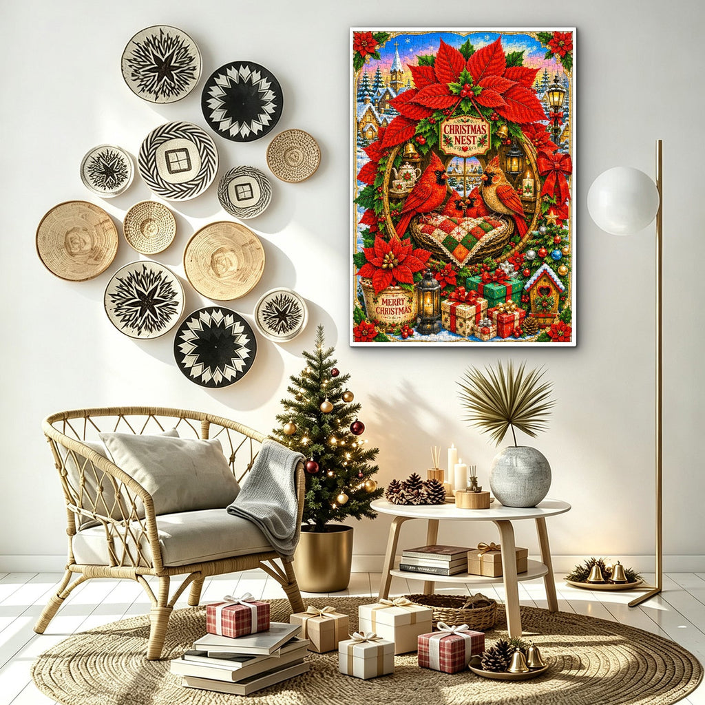 Christmas Cardinals Jigsaw Puzzle 1000 Pieces