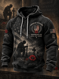 Men's Long-Sleeve Hoodie With Remembrance Day Commemorative Print