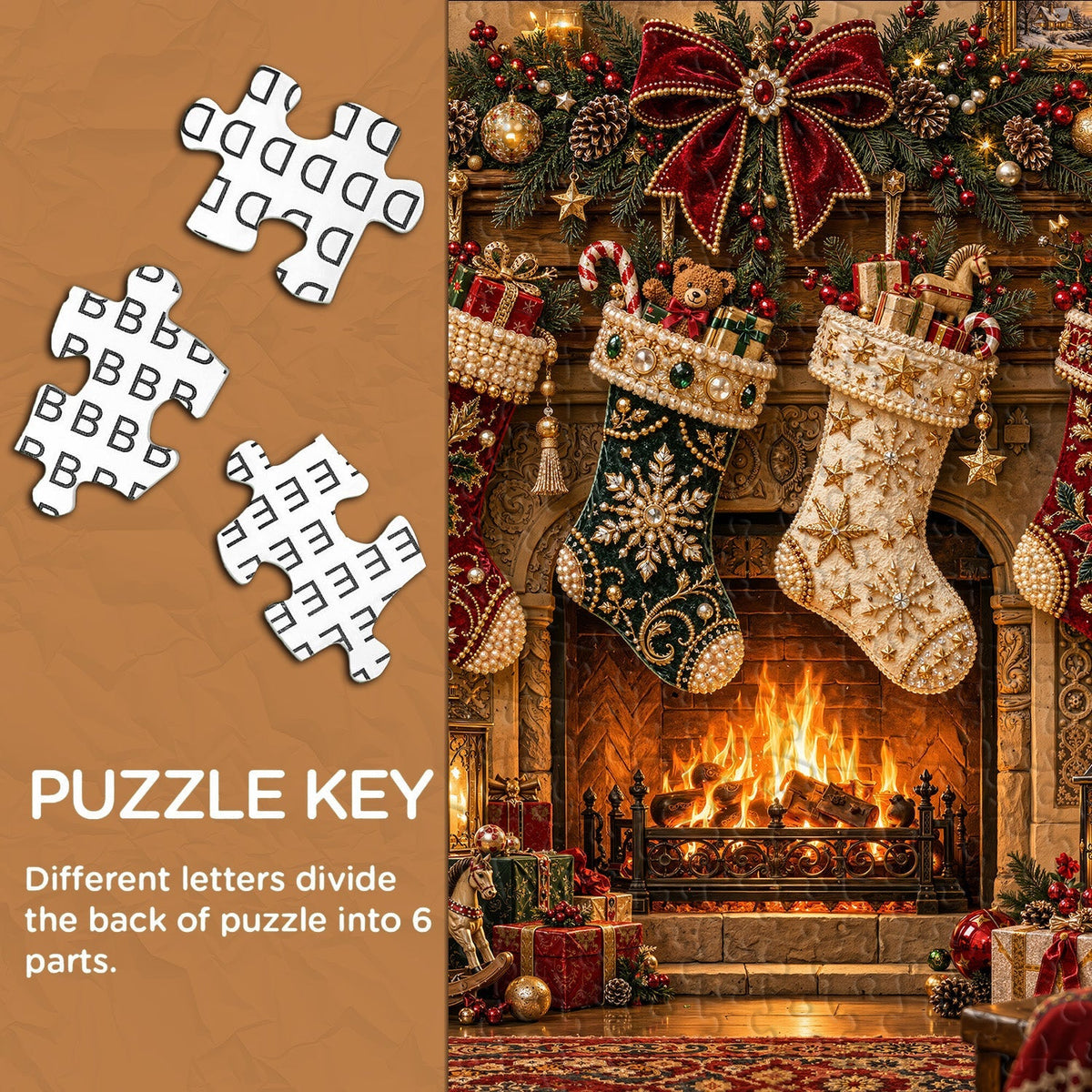 Warm Christmas Fireplace Jigsaw Puzzle 1000 Pieces