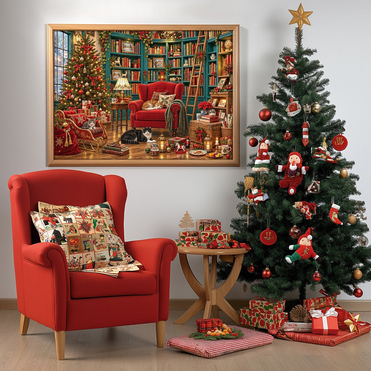 Christmas Library Jigsaw Puzzle 1000 Piece