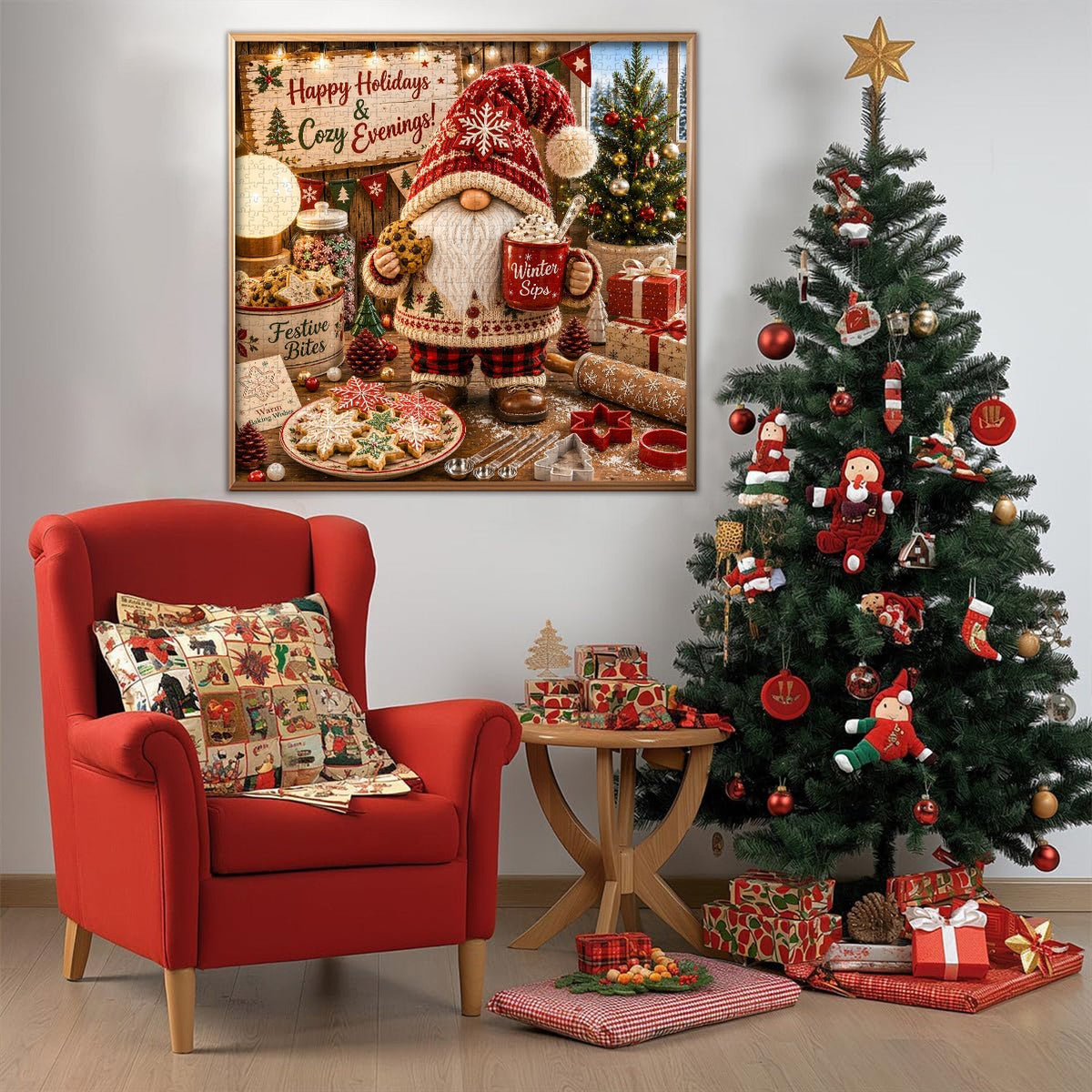 Christmas Gnome Bakery Jigsaw Puzzle 1000 Pieces