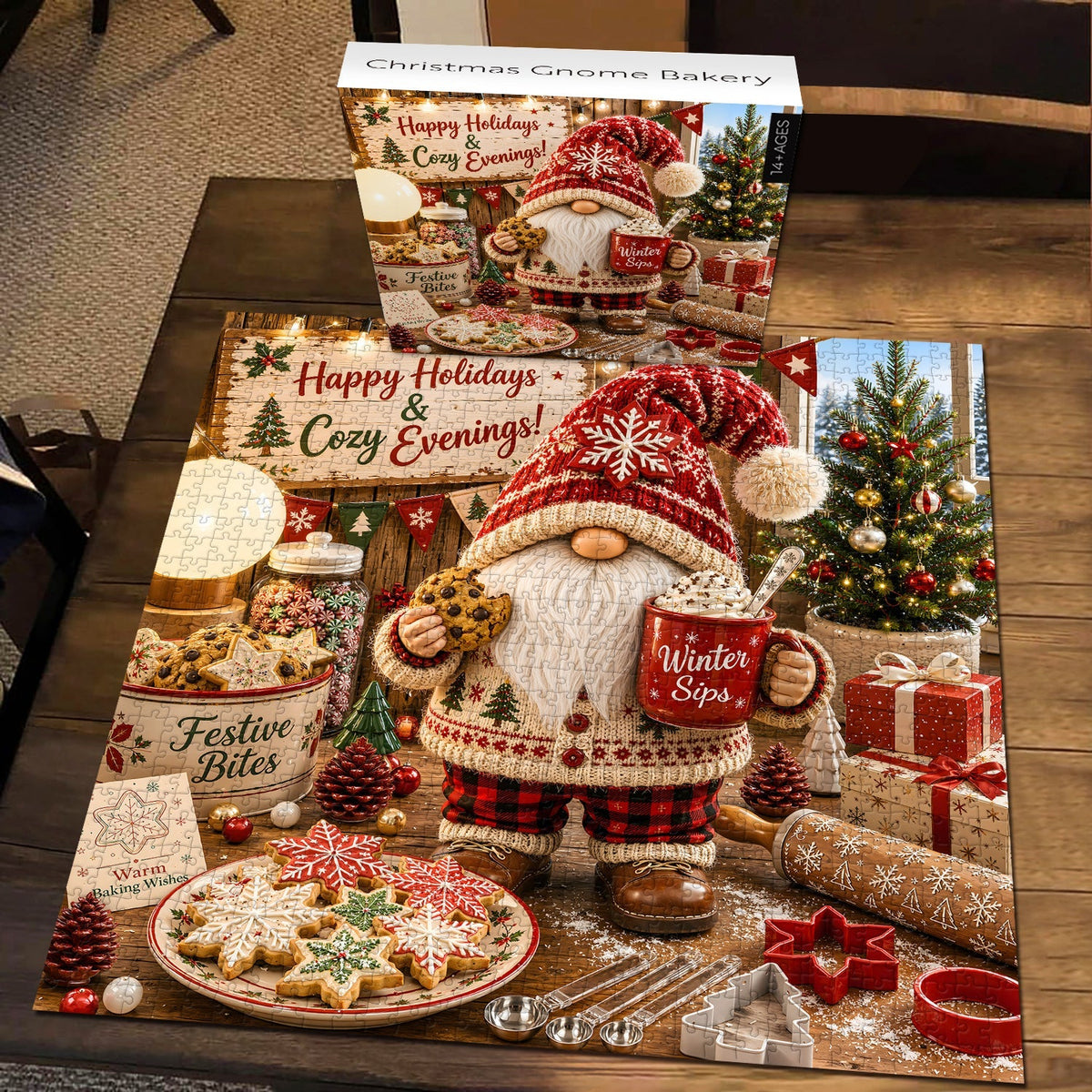 Christmas Gnome Bakery Jigsaw Puzzle 1000 Pieces