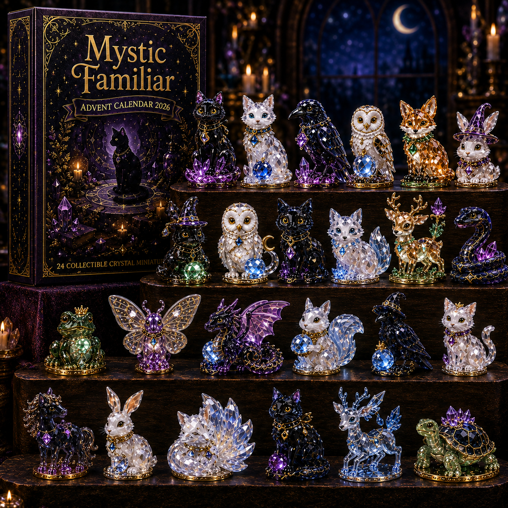 Mystic Familiar 24-Day Countdown Calendar 2026 – 24 Collectible Crystal Animal & Magical Creature Miniatures