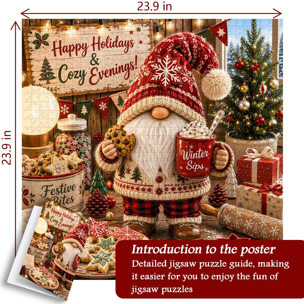Christmas Gnome Bakery Jigsaw Puzzle 1000 Pieces