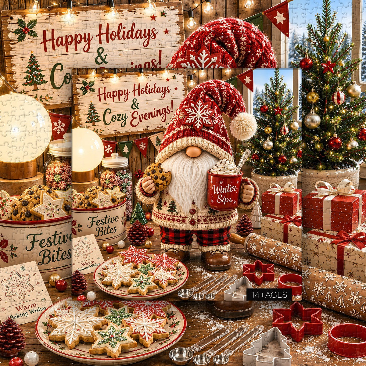 Christmas Gnome Bakery Jigsaw Puzzle 1000 Pieces