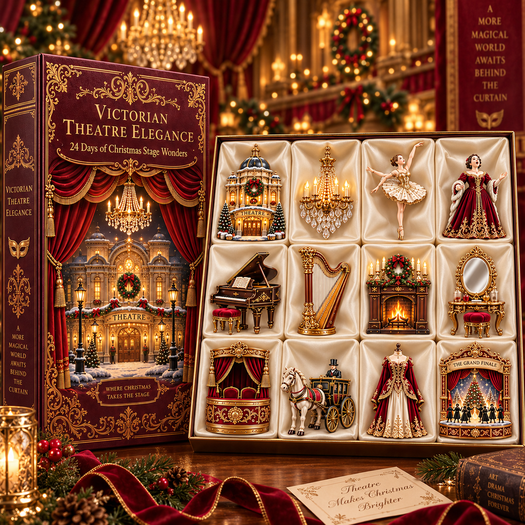Victorian Theatre Elegance 2026 – 24 Days of Christmas Stage Wonders Collectible Countdown Calendar, 24 Unique Victorian Theatre Miniatures for Theatre Lovers
