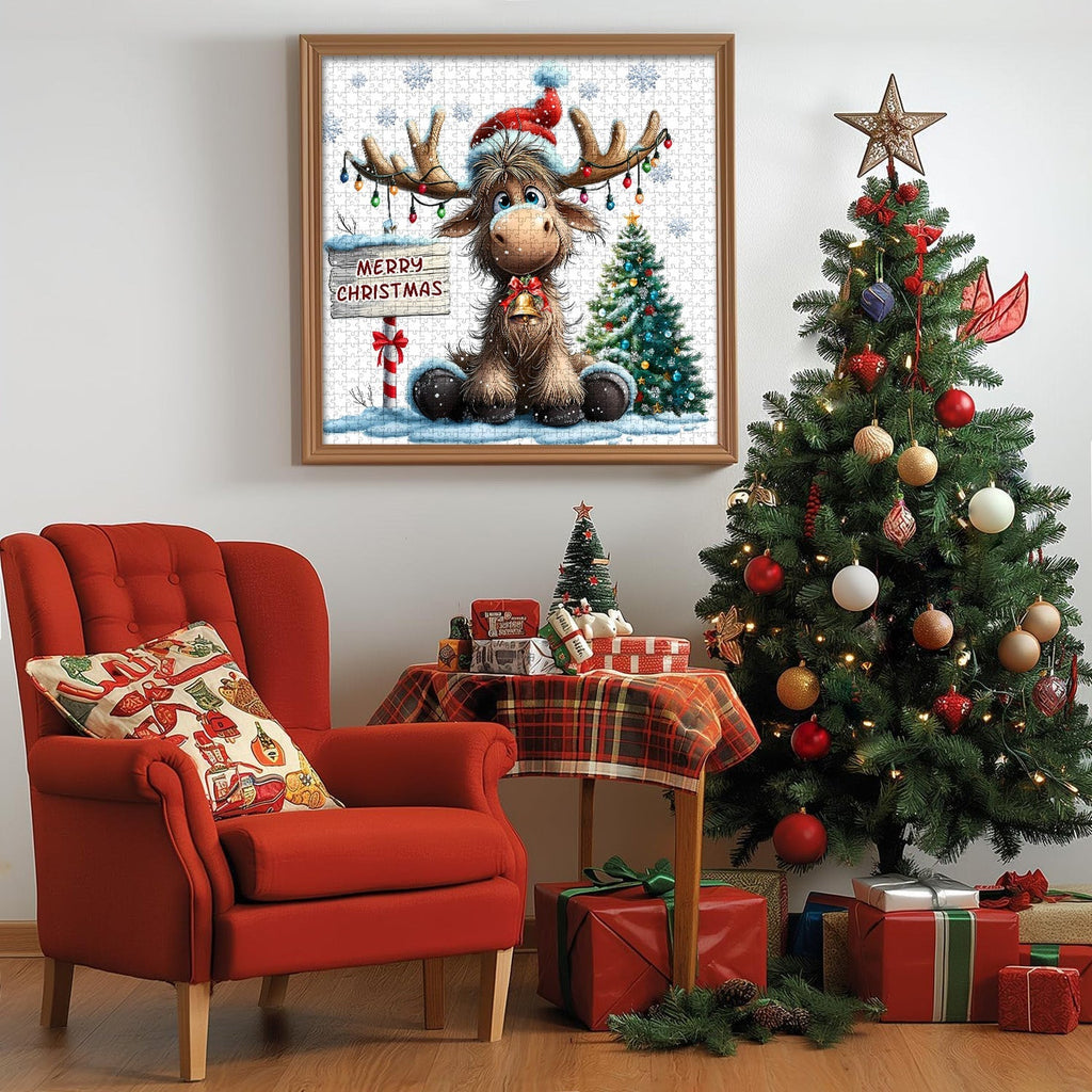 Elk Christmas Celebration Jigsaw Puzzles 1000 Pieces