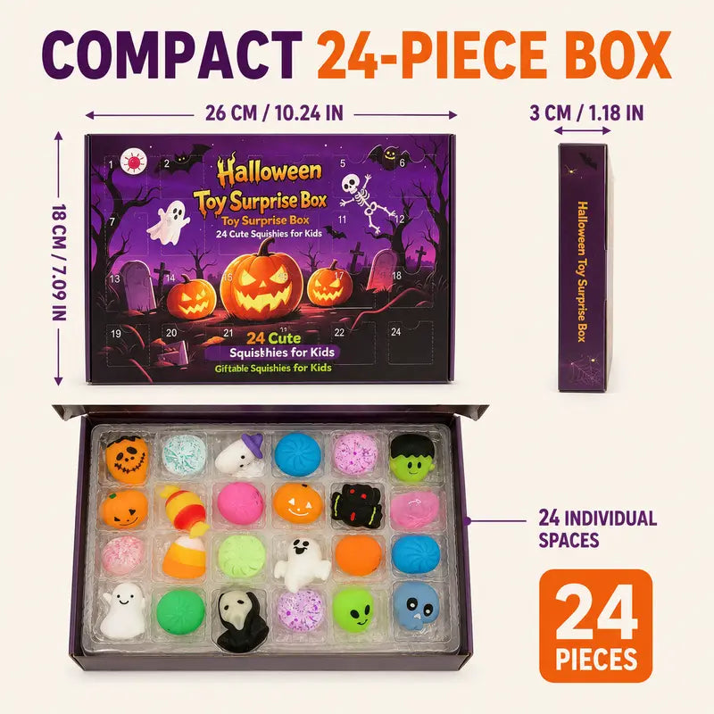 Halloween Squishy Advent Calendar – 24 Surprise Toys for Kids
