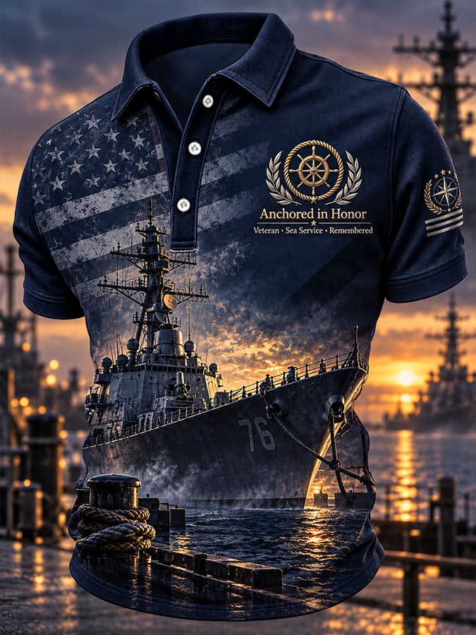 Men'S Casual Printed Veteran Top