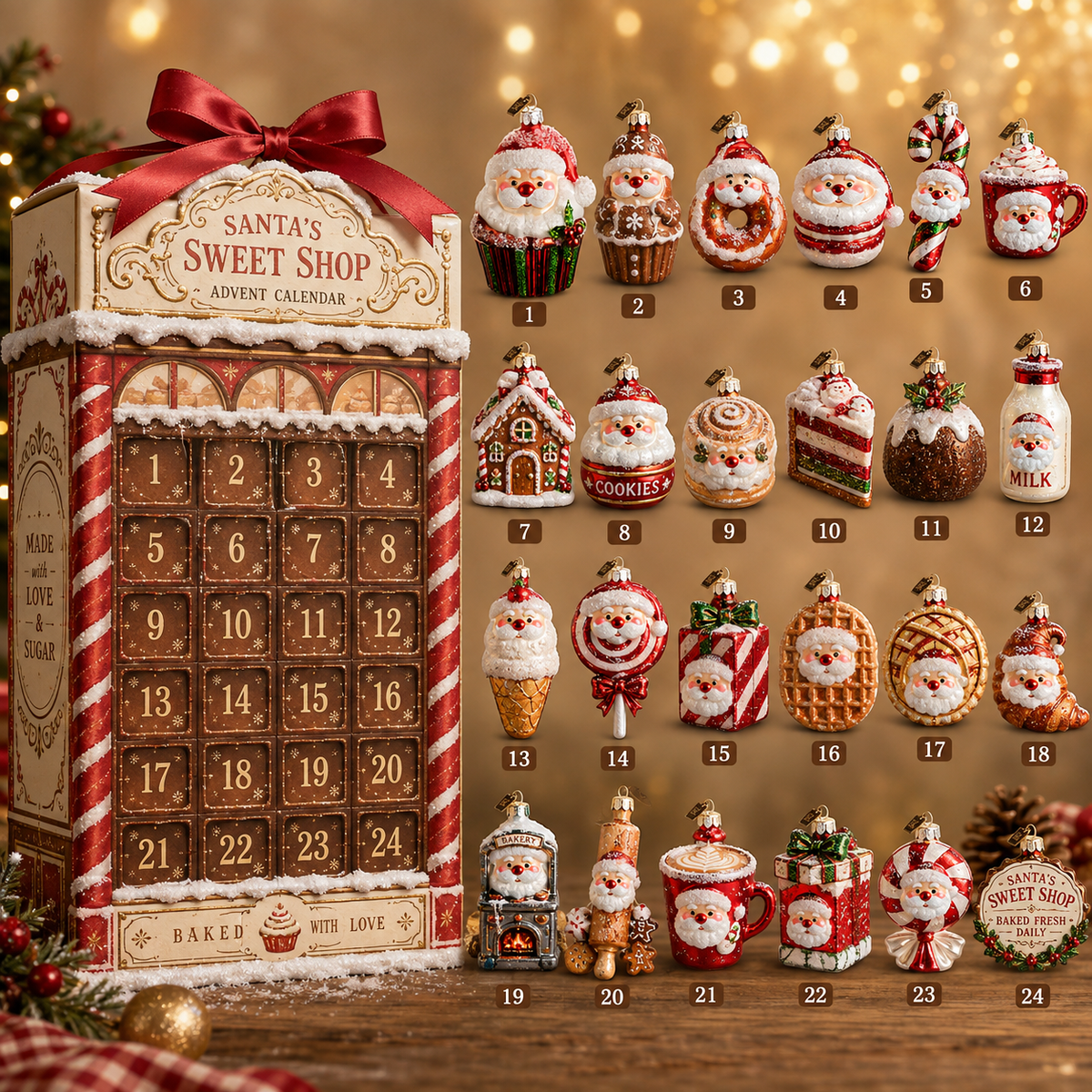✨24-Day Christmas Countdown Advent Calendar – Santa's Dessert Shop
