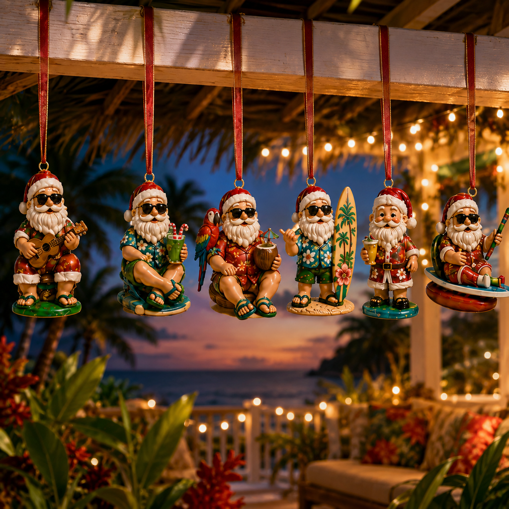 ✨24-Day Christmas Countdown Advent Calendar –Beach-vacation Santa Claus