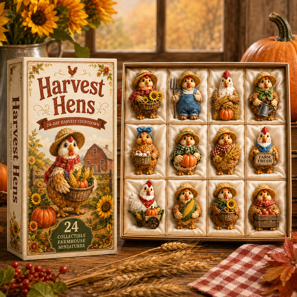 Harvest Hens Advent Calendar 2026 – 24 Days of Farmhouse Chicken Collectibles, Autumn Harvest Surprises & Gifts for Chicken Lovers