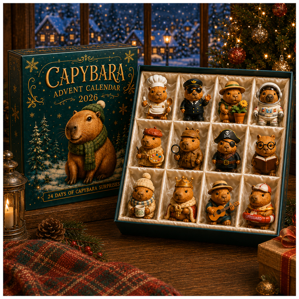 Capybara Advent Calendar 2026 – 24-Day Christmas Countdown with 24 Collectible Capybara Figures