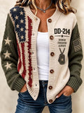 Women's DD-214 Print Casual Cardigan