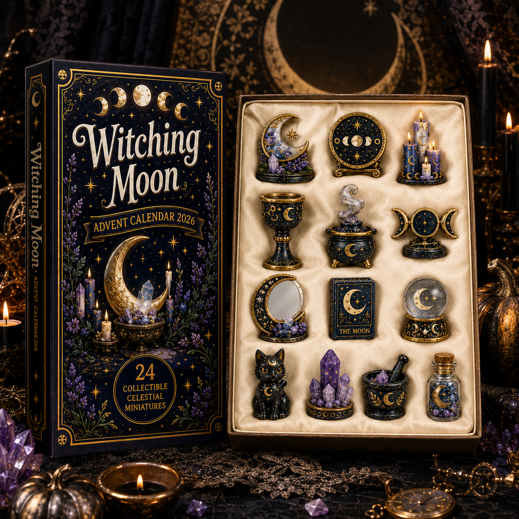Witching Moon Advent Calendar 2026 – 24 Days of Celestial Miniatures, Mystical Moon Collectibles & Magical Gifts for Witchy Decor Lovers