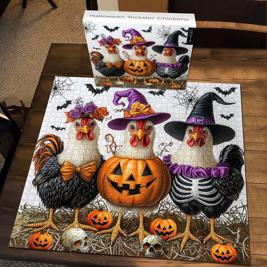 Halloween Trickster Chickens Jigsaw Puzzle 1000 Pieces