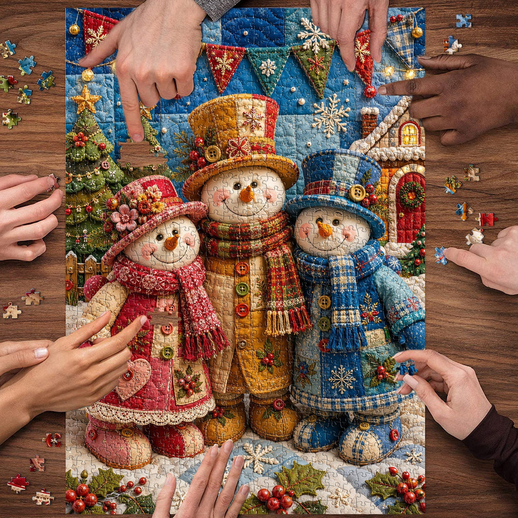 Patchwork Snow Pals Jigsaw Puzzle 1000 Pieces