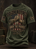 Men's Veterans Day DD-214 Retiree Printed Casual Tops
