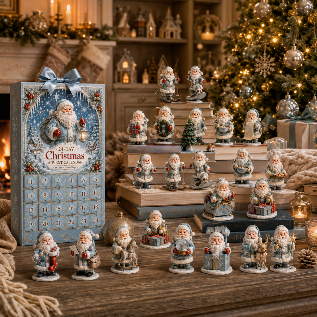 ✨24-Day Christmas Countdown Advent Calendar –Icy Santa Claus Ornament