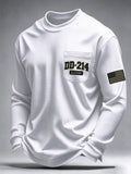 Men's Veteran Pride DD-214 Printed Waffle Long-Sleeve Pocket T-Shirt
