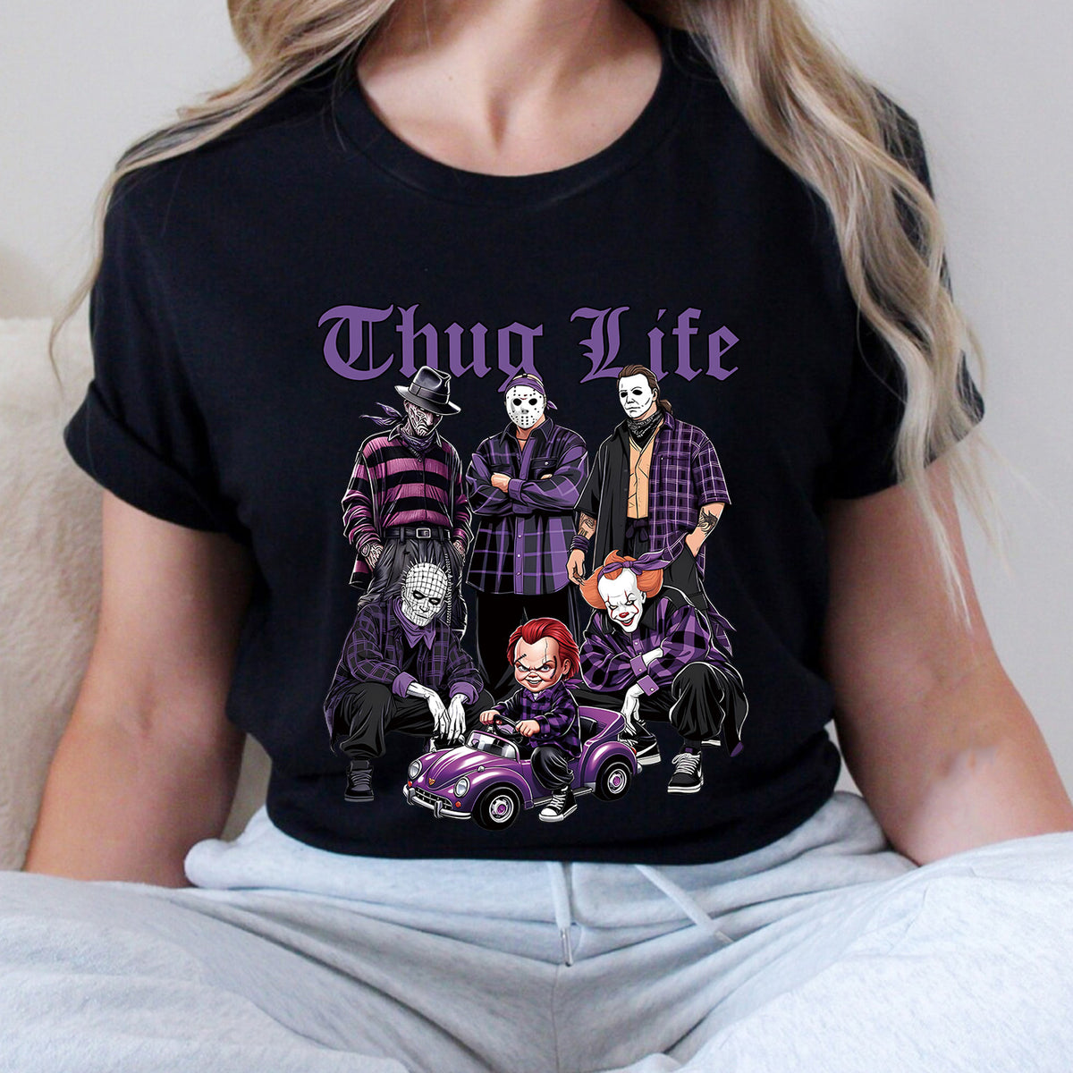 Horror Movie Purple Halloween Shirt