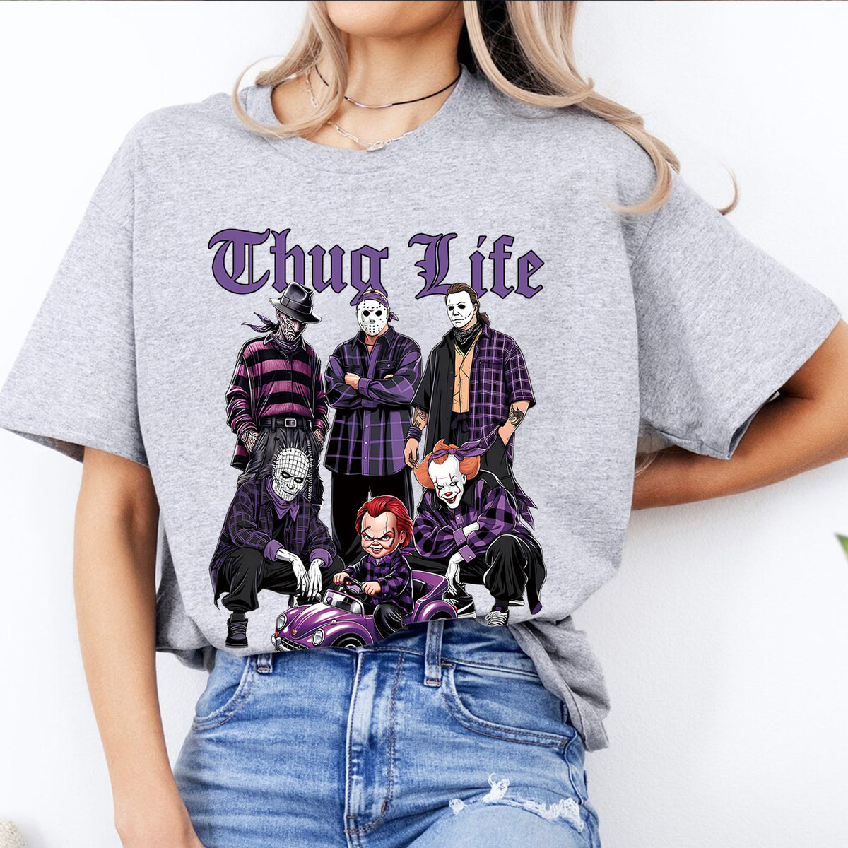 Horror Movie Purple Halloween Shirt
