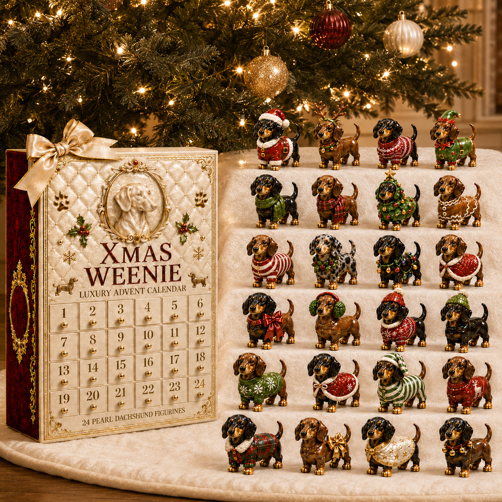 24-Day Dachshund Advent Calendar | Collectible Dog Figurine Christmas Countdown
