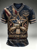 Men's Veterans Day Printed Casual Tops