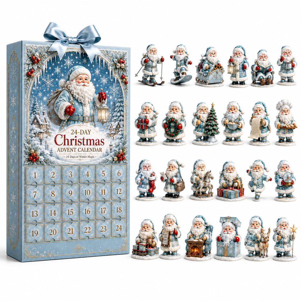 ✨24-Day Christmas Countdown Advent Calendar –Icy Santa Claus Ornament