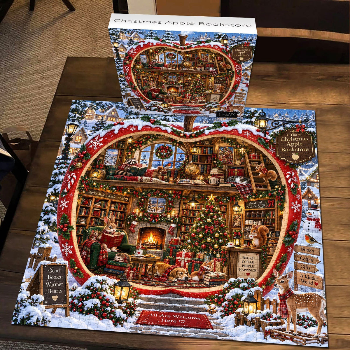 Christmas Apple Bookstore Jigsaw Puzzle 1000 Pieces