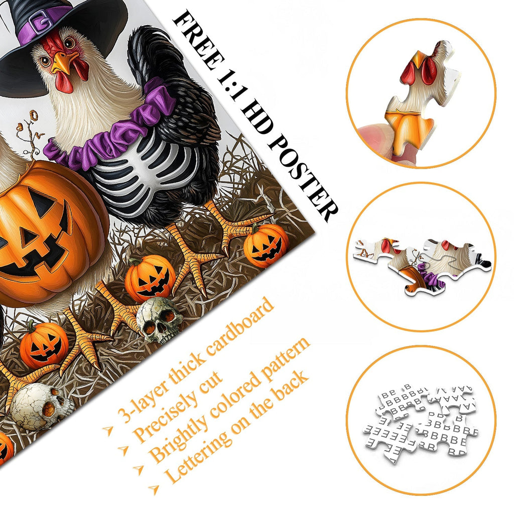 Halloween Trickster Chickens Jigsaw Puzzle 1000 Pieces