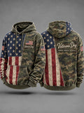 Men's DD-214 Veteran Camo Patchwork Hoodie