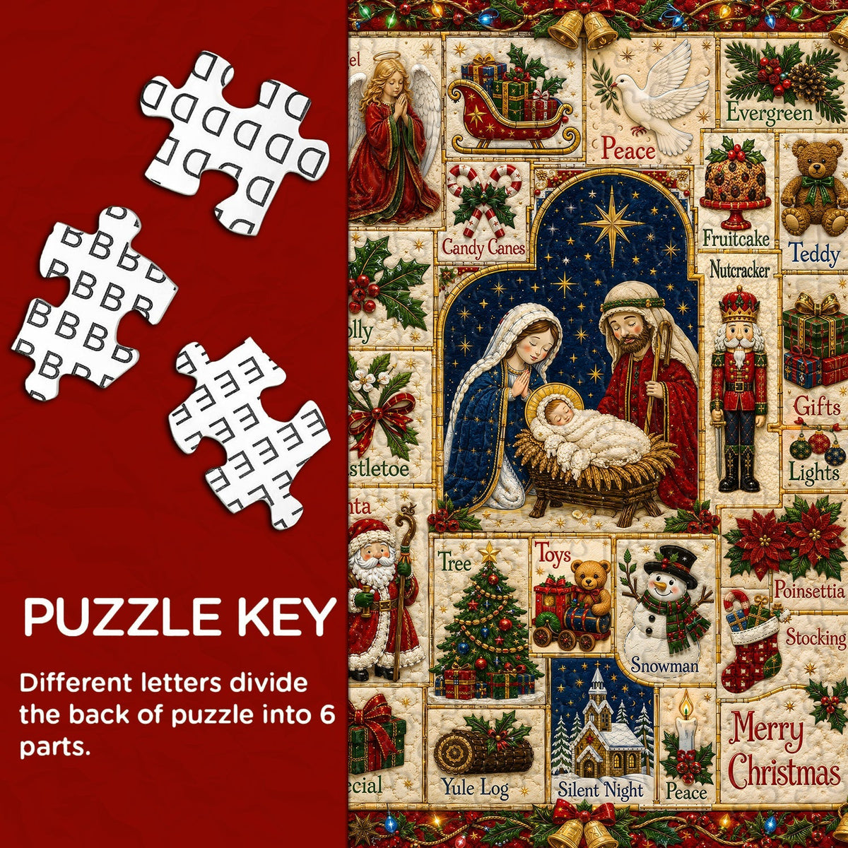 Vintage Christmas Patchwork Jigsaw Puzzle 1000 Pieces