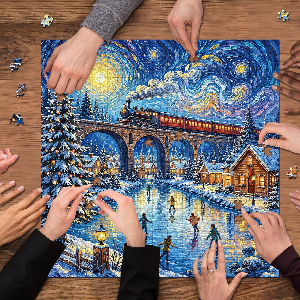 Winter Train Jigsaw Puzzle 1000 Piece