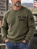 Men's Veteran DD-214 Print Casual Sweater