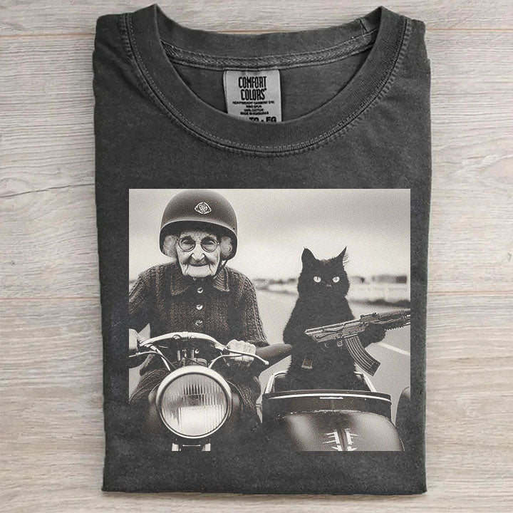 Granny & Her Armed Cat T-shirt