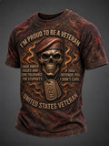 Men's Veterans Day DD-214 Printed Casual Tops