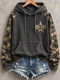 Women's Casual Veteran-Print Hoodie
