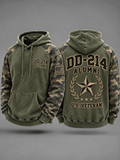 Men's DD-214 Veteran Camo Patchwork Hoodie