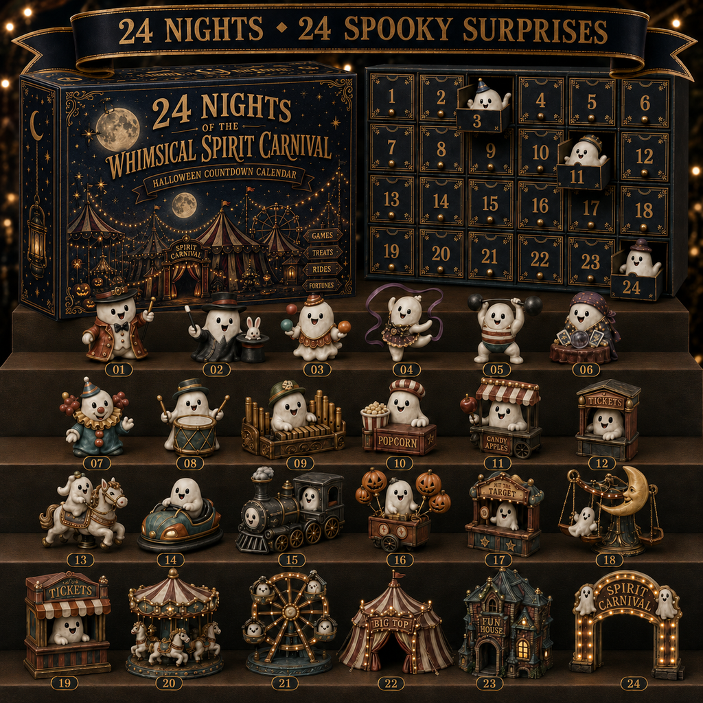 🎃 24-Day Halloween Advent Calendar – 24 Nights of Spooky Carnival Surprises, Collectible Figures & Magical Fun