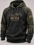 Men's Casual Veteran-Print Hoodie