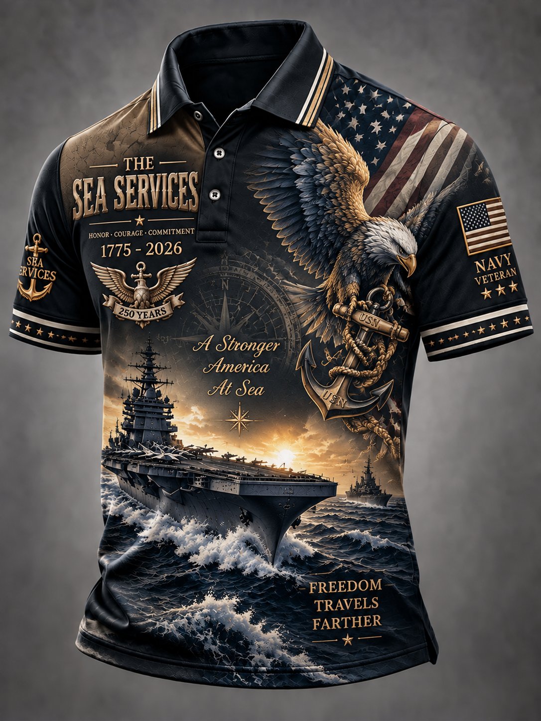Men's US Navy Printed Polo