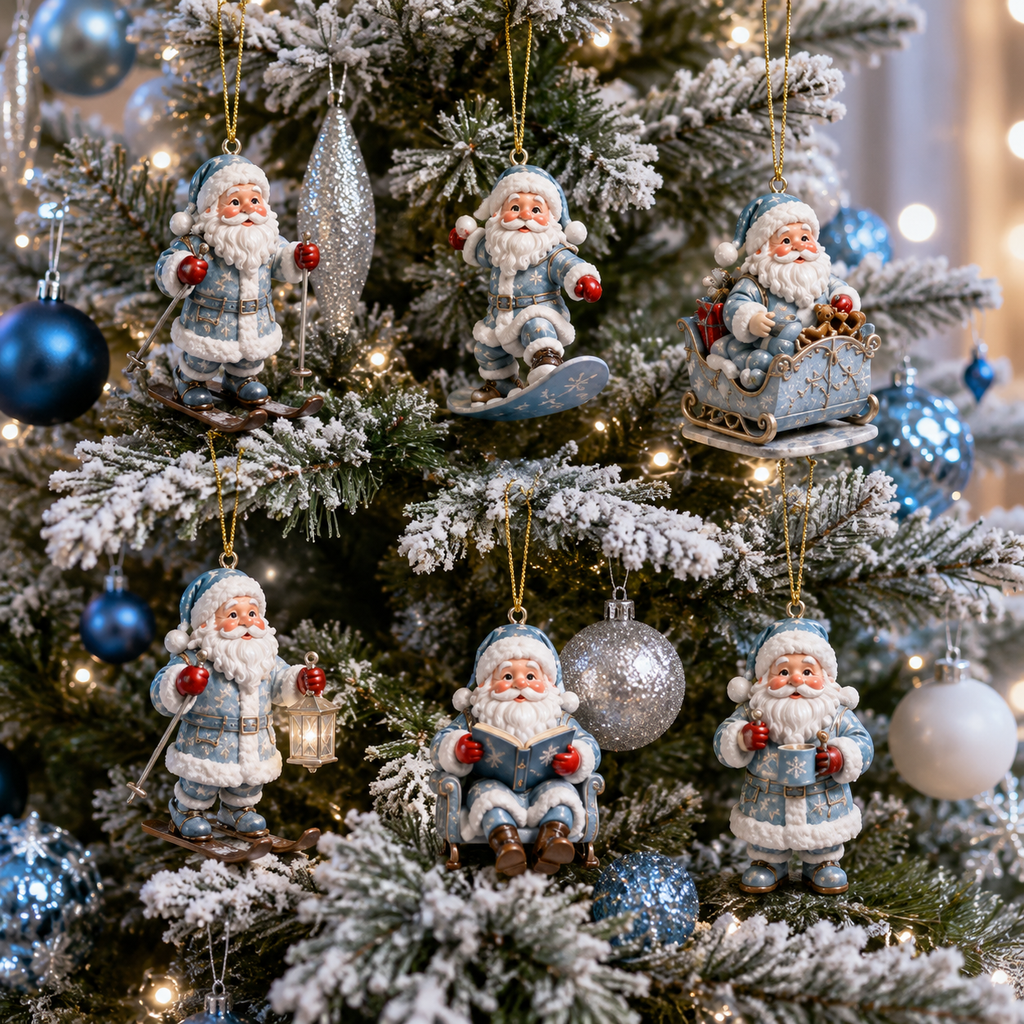 ✨24-Day Christmas Countdown Advent Calendar –Icy Santa Claus Ornament