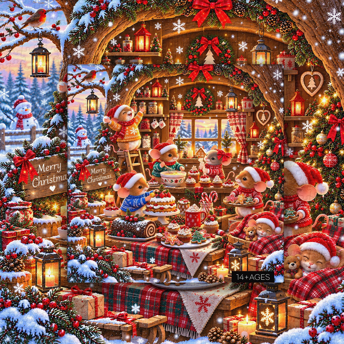 Christmas Mice Bakery Jigsaw Puzzle 1000 Pieces