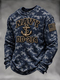Men's U.S. Veteran DD-214 Print Waffle Long Sleeve T-Shirt
