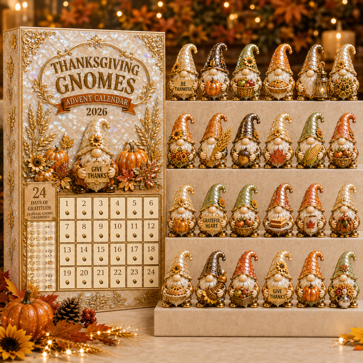 24-Day Gnomes Thanksgiving Advent Calendar | Countdown Blind Box Gift
