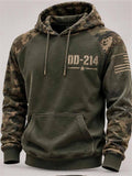 Men's Casual Veteran-Print Hoodie