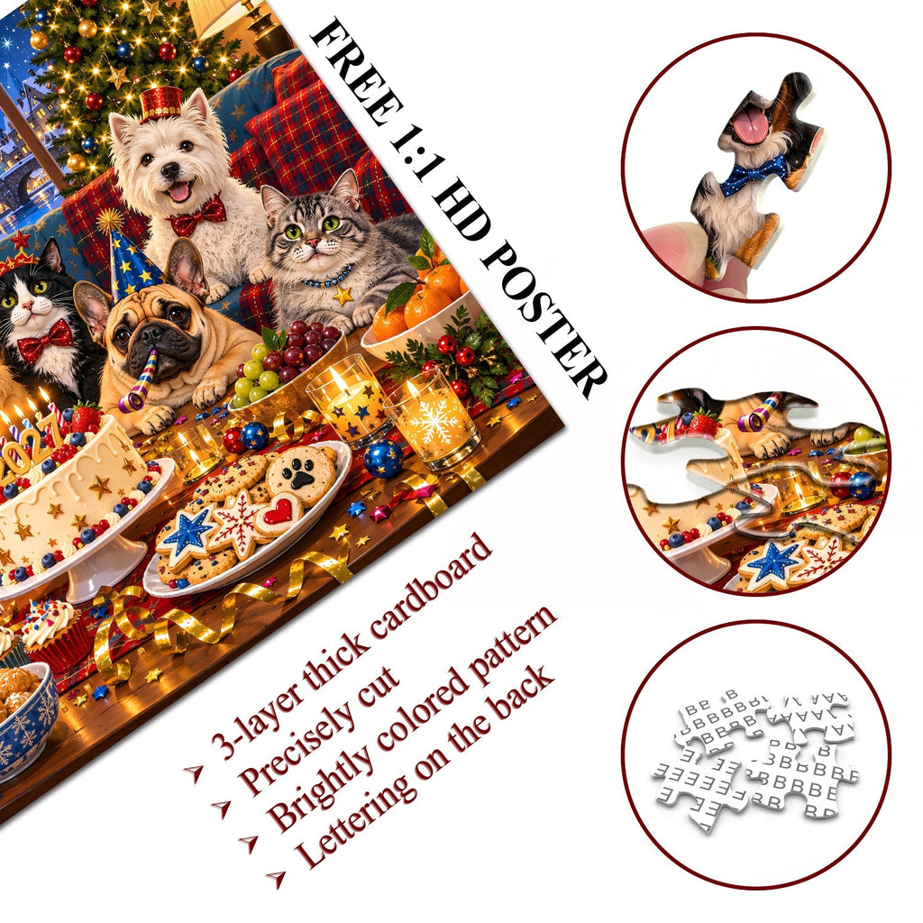Christmas Pet Party Jigsaw Puzzle 1000 Pieces